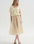 Satin Organza Skirt, Sand
