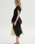 Satin Organza Top, Black