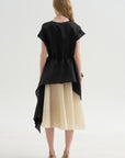 Satin Organza Top, Black