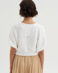 Heavy Cotton Knit Sweater, White