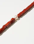 Ines Necklace, Red Jasper