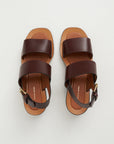 Double Strap Heeled Sandal, Chocolate