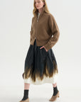 A-Line Skirt, Black Khaki