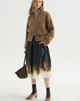 A-Line Skirt, Black Khaki