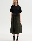 Drop-Waist Dress, Black Khaki