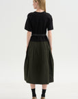 Drop-Waist Dress, Black Khaki