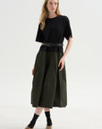 Drop-Waist Dress, Black Khaki
