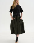 Drop-Waist Dress, Black Khaki