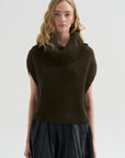 Oversized Turtleneck Sweater, Olive- Brown