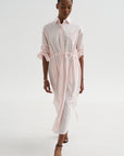 Drawstring Shirt Dress, Blush Pink