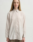 Covered Placket Tunic Shirt, Smoke Stripe
