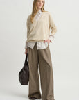 Covered Placket Tunic Shirt, Smoke Stripe