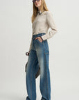 Covered Placket Slim Shirt, Champagne