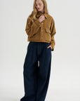 Cropped A-line Jacket, Caramel