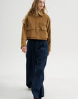 Cropped A-line Jacket, Caramel