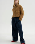 Cropped A-line Jacket, Caramel