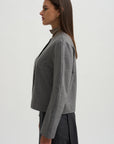 Crescent Crop Jacket, Charcoal Grey