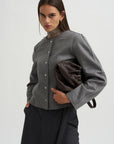 Crescent Crop Jacket, Charcoal Grey
