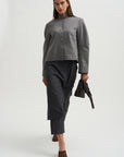 Crescent Crop Jacket, Charcoal Grey