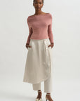 Wrap Skirt Trouser, Champagne