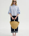 Button Sleeve Crop Shirt, Sky Blue