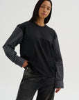 Techno Striped Poplin T-Shirt, Black