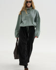 Checked Poplin Blouse with High Neck, Acid