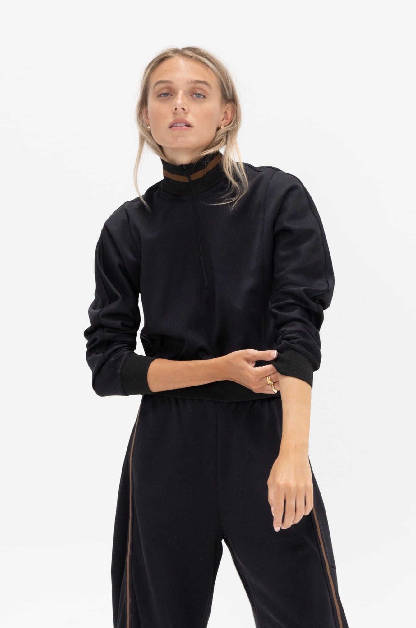 TIBI - Cropped Sweatshirt, Black