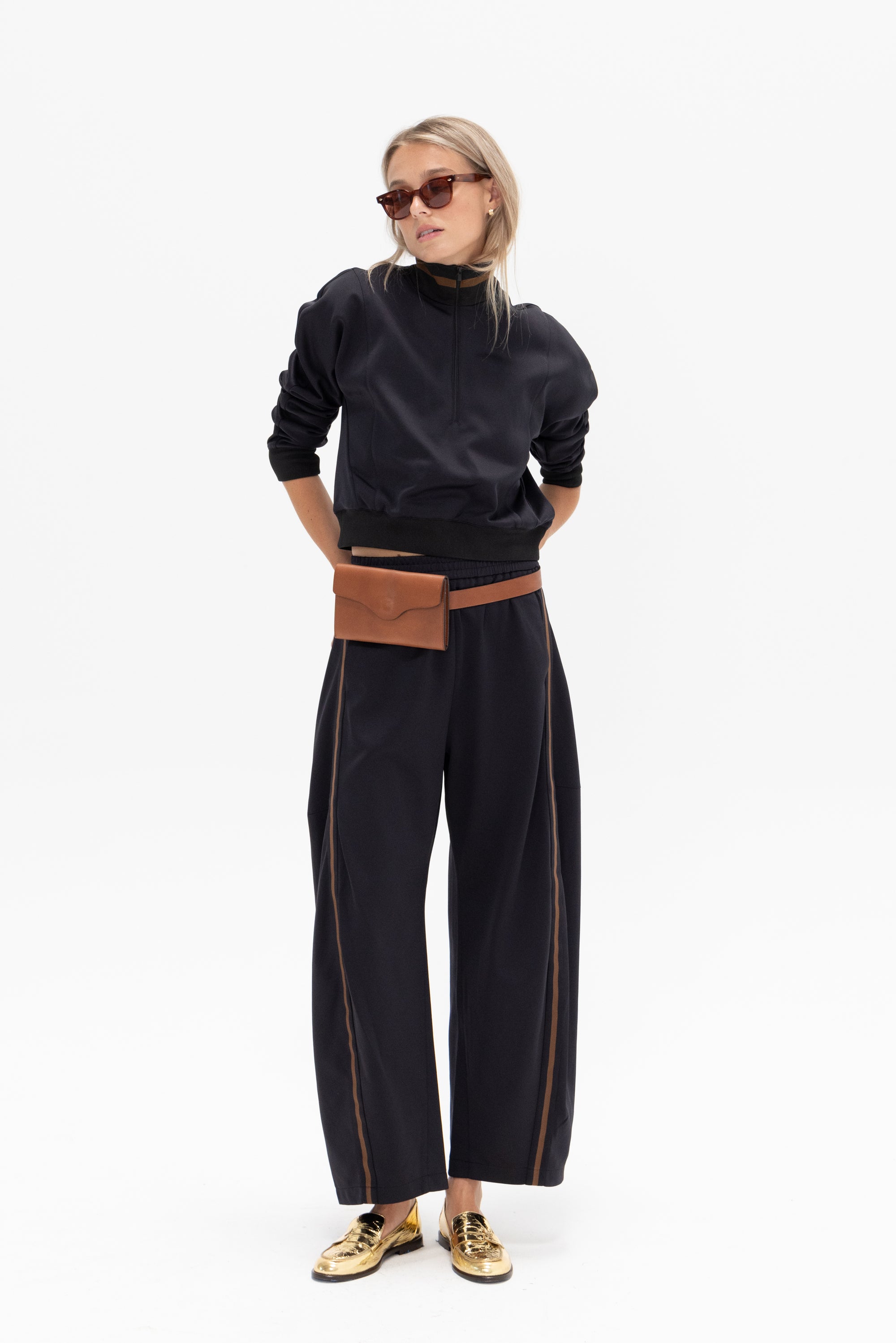 TIBI - Cropped Sweatshirt, Black
