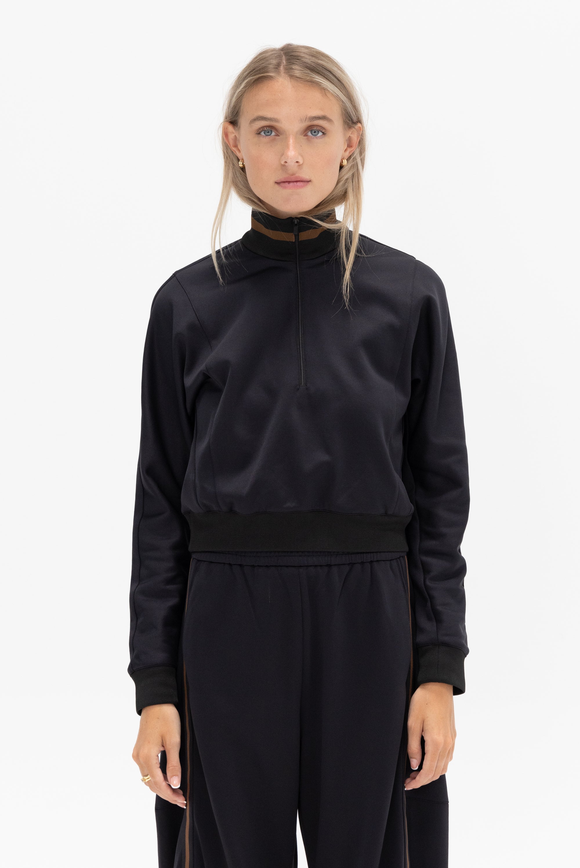 TIBI - Cropped Sweatshirt, Black