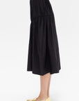 TIBI - Shirred Nylon Paneled Skirt, Black