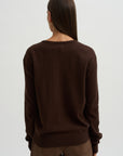 Cashmere Blend V-Neck Knit, Brown