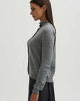 Mock Neck Cardigan, Gray