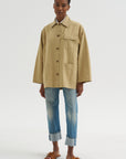 Linen Blend Work Jacket, Beige