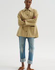 Linen Blend Work Jacket, Beige