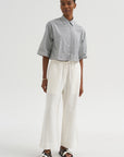 Linen Blend Cropped Pants, Ivory