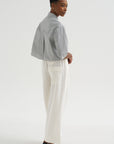 Linen Blend Cropped Pants, Ivory