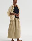 Balloon Midi Skirt, Beige