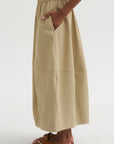 Balloon Midi Skirt, Beige