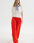 Elbow-length Knit Top Corquet, Milk-Blue Faience