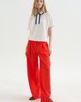 Elbow-length Knit Top Corquet, Milk-Blue Faience