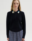 Eclair - Knit Shirt with Graphic Motifs, Midnight-Natural-Turquoise