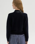 Eclair - Knit Shirt with Graphic Motifs, Midnight-Natural-Turquoise