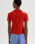 Extra - Ruffled Neck Polo, Blood Orange