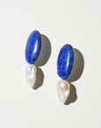 Clip Earrings, Lapis Lazuli & Mother of Pearl