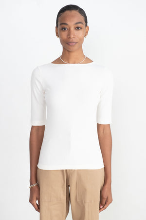 MIJEONG PARK - Scoop Back Ribbed Top, Ivory