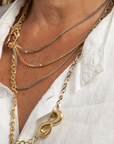 Mixed Up Half & Half Chain Necklace, Sterling Silver & Gold