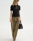 Sugarman Polo Knit Top, Silver