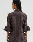 Mens Stripe Shirt, Toffee