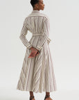 Fancy Stripe 2 Dress, Burgundy